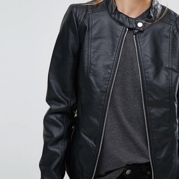 vila faux leather jacket